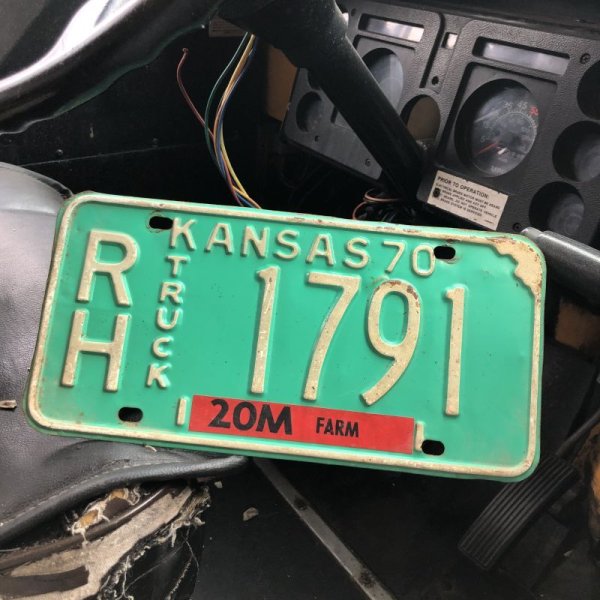 画像1: 70s Vintage American License Number Plate / KANSAS 1791 (M737)