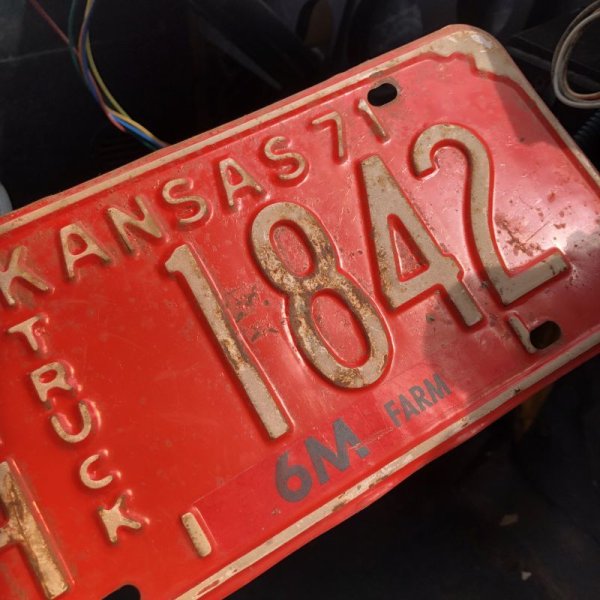 画像2: 70s Vintage American License Number Plate / KANSAS 1842 (M734)