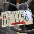 60s Vintage American License Number Plate / KANSAS 1156 (M728)