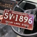 60s Vintage American License Number Plate / MICHIGAN 1896 (M726)
