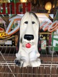 画像5: 70s Vintage NY Vinyl Plastic Sad Eye Dog Bank Basset hound White x Dot (M843)