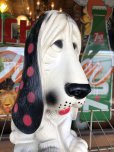 画像6: 70s Vintage NY Vinyl Plastic Sad Eye Dog Bank Basset hound White x Dot (M843)