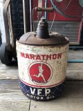 Vintage Motor Gas Oil 5 Gallon Can MARATHON (M849) 