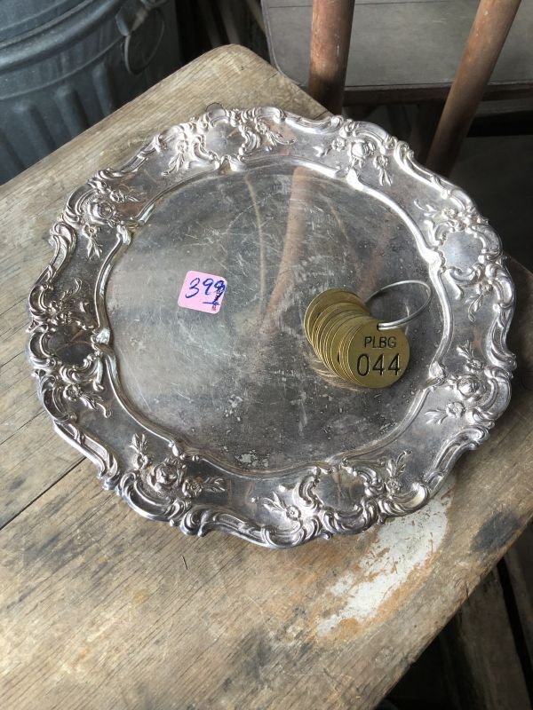 画像1: Vintage Silver Plate Serving Tray Dish Dinner Ware (M803)