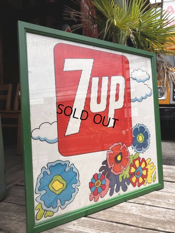 画像2: Vintage 7UP Soda Peter Max Floral Cardboard Store Sign RARE!!! (M806)