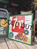 Vintage 7UP Soda Peter Max Floral Cardboard Store Sign RARE!!! (M806)