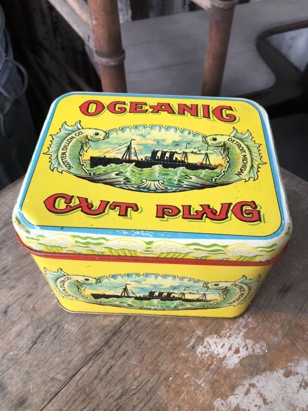 画像1: Vintage Advertising Tin OGEANIG UNION MADE CUT PLUG (M823)