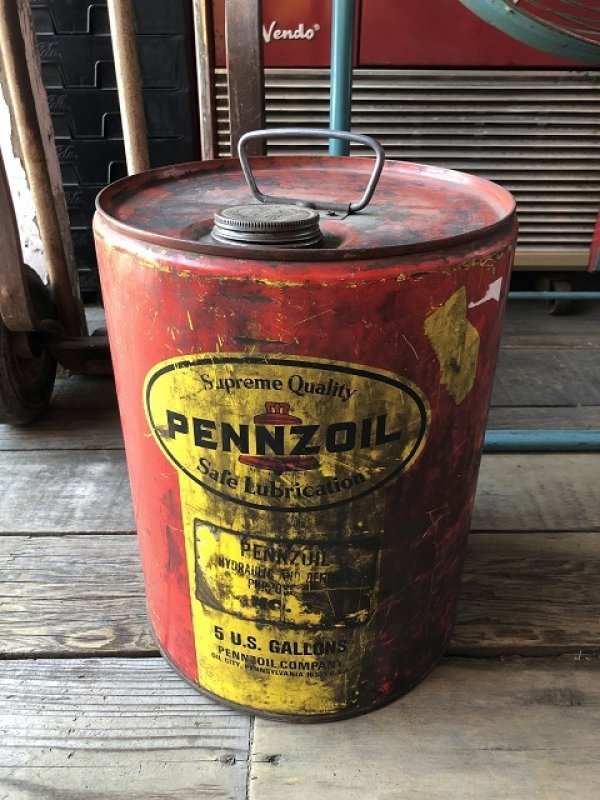 画像1: Vintage Motor Gas Oil 5 Gallon Can PENZOIL (M704) 