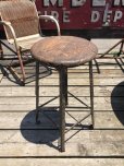 画像1: Vintage Industrial Stool with Wood Seat (M843) (1)