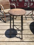 画像2: Vintage Industrial Stool with Wood Seat (M843) (2)