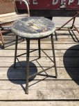 画像1: Vintage Industrial Stool with Wood Seat (M844) (1)