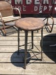 画像13: Vintage Industrial Stool with Wood Seat (M843)