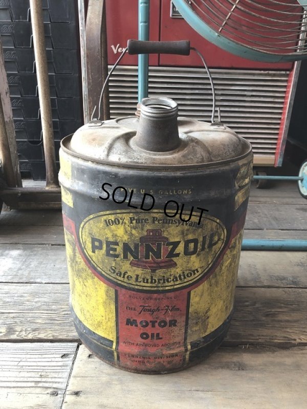 画像1: Vintage Motor Gas Oil 5 Gallon Can PENZOIL (M700) 