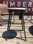 画像2: Vintage Industrial Stool with Wood Seat (M844) (2)