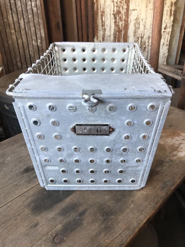 画像2: Vintage Metal Wire Locker Basket w/ Number Plate GB-6 (M854)