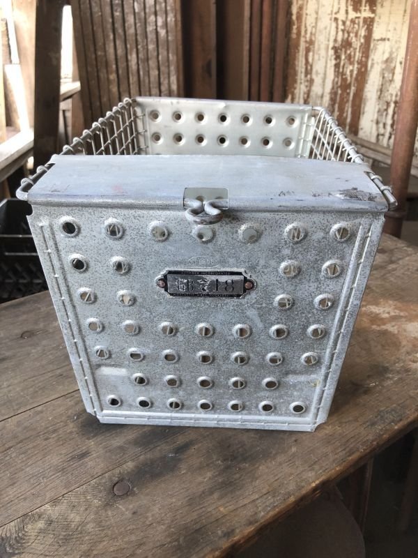 画像2: Vintage Metal Wire Locker Basket w/ Number Plate GB-718 (M852)