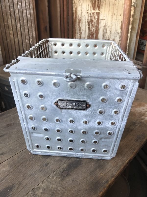 画像2: Vintage Metal Wire Locker Basket w/ Number Plate GB-46 (M853)