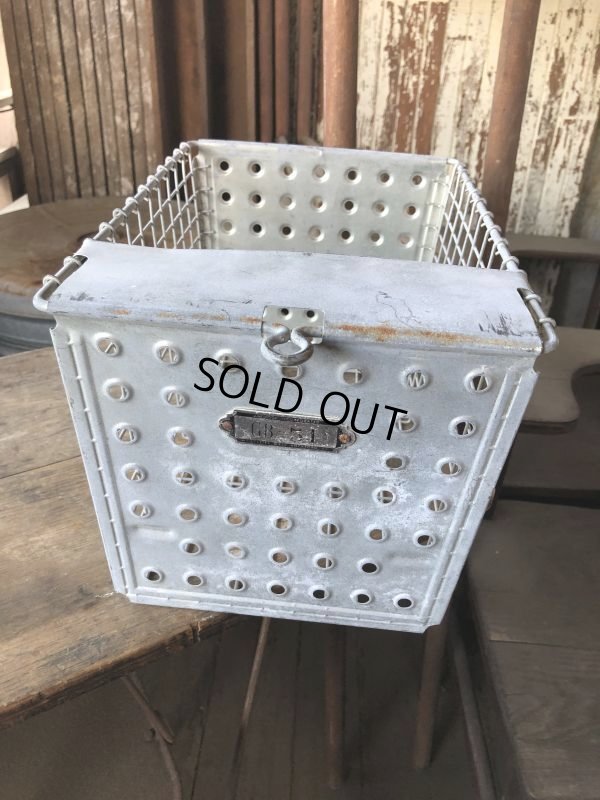 画像2: Vintage Metal Wire Locker Basket w/ Number Plate GB-51 (M855)