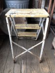 画像7: Vintage Industrial Metal Folding Ladder Step Stool (M861)