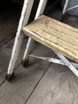 画像11: Vintage Industrial Metal Folding Ladder Step Stool (M861)