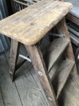 画像9: Vintage Wooden Folding Ladder Step Stool (M860)