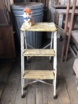 画像10: Vintage Industrial Metal Folding Ladder Step Stool (M861)