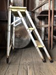 画像4: Vintage Industrial Metal Folding Ladder Step Stool (M861)