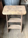 Vintage Wooden Folding Ladder Step Stool (M860)