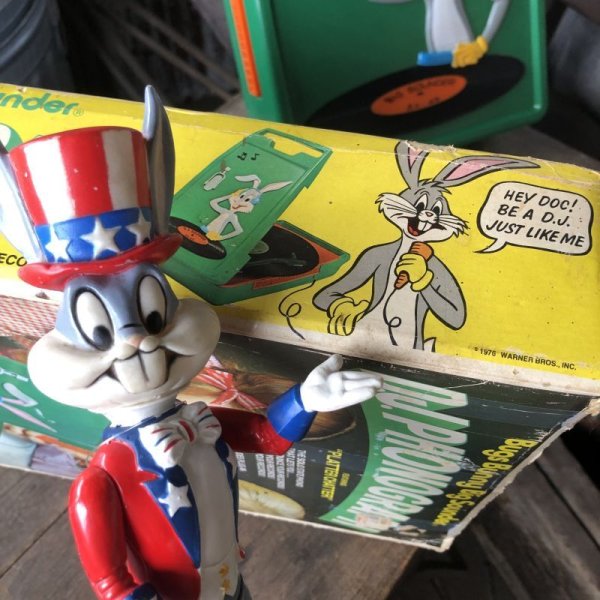 画像2: 70s Vintage Looney Tunes Bugs Bunny Janex D.J. Phonograph JUNK (M896)