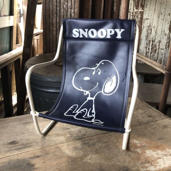 画像2: 70s Vintage Snoopy Sling Lounge Lawn Doll Chair Navy Blue (M897)