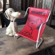 画像1: 70s Vintage Snoopy Sling Lounge Lawn Doll Chair Red (M898) (1)