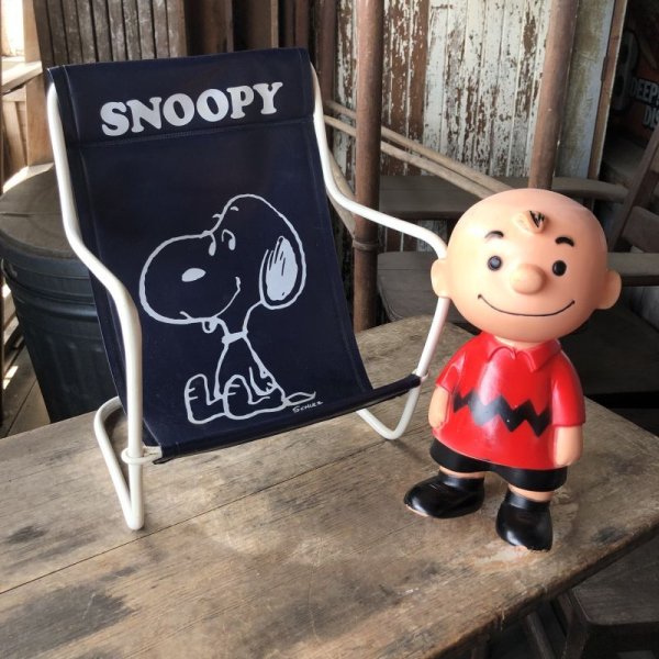 画像1: 70s Vintage Snoopy Sling Lounge Lawn Doll Chair Navy Blue (M897)