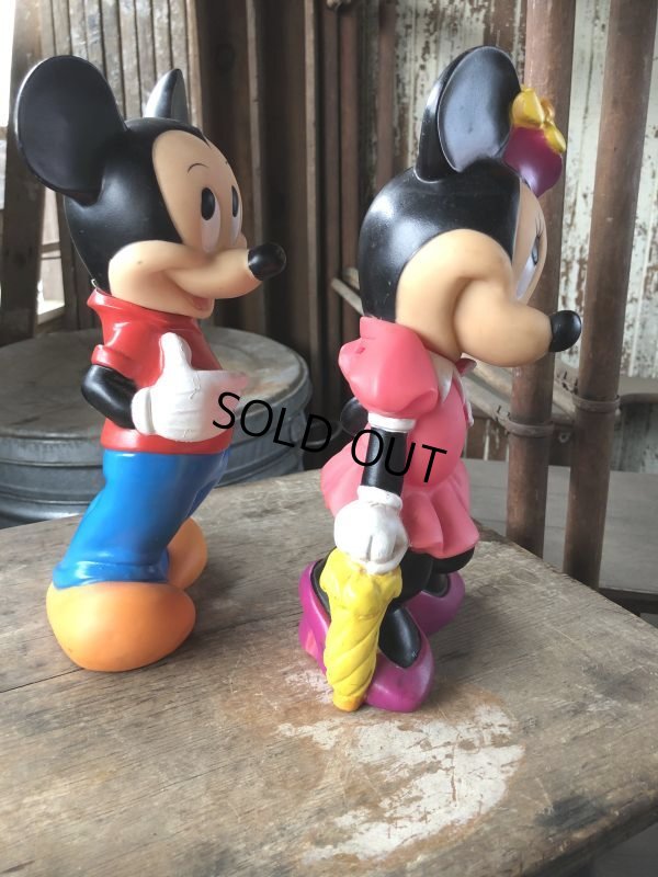 画像4: 90s Vintage Disney Mickey & Minnie Bank Doll Set (M935)