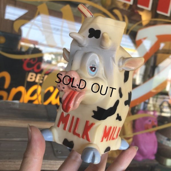 画像1:  Vintage Cow MILK Rubber Squeaker Toy  (M948) 