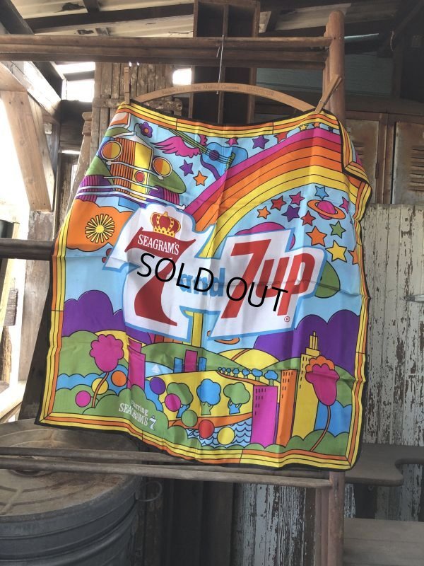 画像1: 60s Vintage Advertising Seagram's 7 & 7up Scarf Peter Max  (M501) 