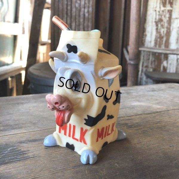 画像2:  Vintage Cow MILK Rubber Squeaker Toy  (M948) 