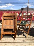 50s Vintage Wooden Folding Chair Made in Romania　(M949)