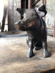 画像10: 40s Vintage Chicago Stockyard Souvenir Cast Iron Copper Wash Piggy Bank (M951) 