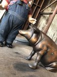 画像4: 40s Vintage Chicago Stockyard Souvenir Cast Iron Copper Wash Piggy Bank (M951) 