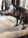 画像11: 40s Vintage Chicago Stockyard Souvenir Cast Iron Copper Wash Piggy Bank (M951) 