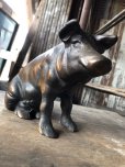 画像9: 40s Vintage Chicago Stockyard Souvenir Cast Iron Copper Wash Piggy Bank (M951) 