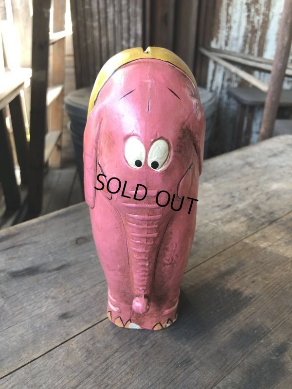 画像1: 60s Vintage Pink Elephant Ceramic Bank Doll (M954) 