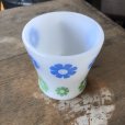 画像3: Vintage Federal Milk Glass Mug Ring Flower (M958) 