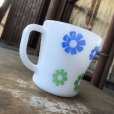 画像4: Vintage Federal Milk Glass Mug Ring Flower (M958) 