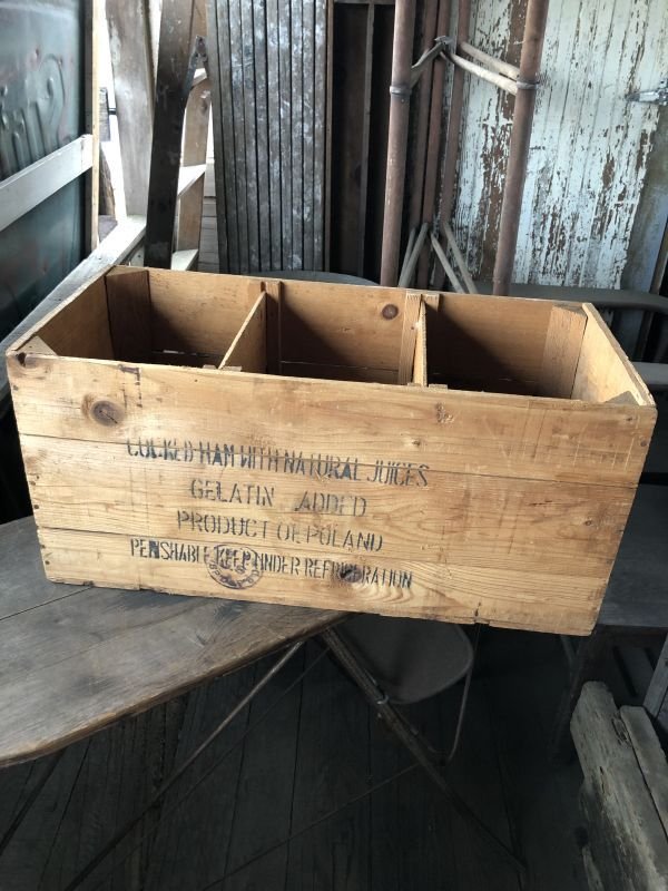 画像2: Vintage Advertising Wooden Crate Wood Box Cooked Ham Krakus Brand (M960)