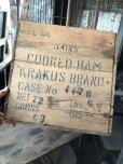 画像13: Vintage Advertising Wooden Crate Wood Box Cooked Ham Krakus Brand (M960)