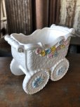 画像4: Vintage Ceramic Baby Planter Baby Buggy (M968) 