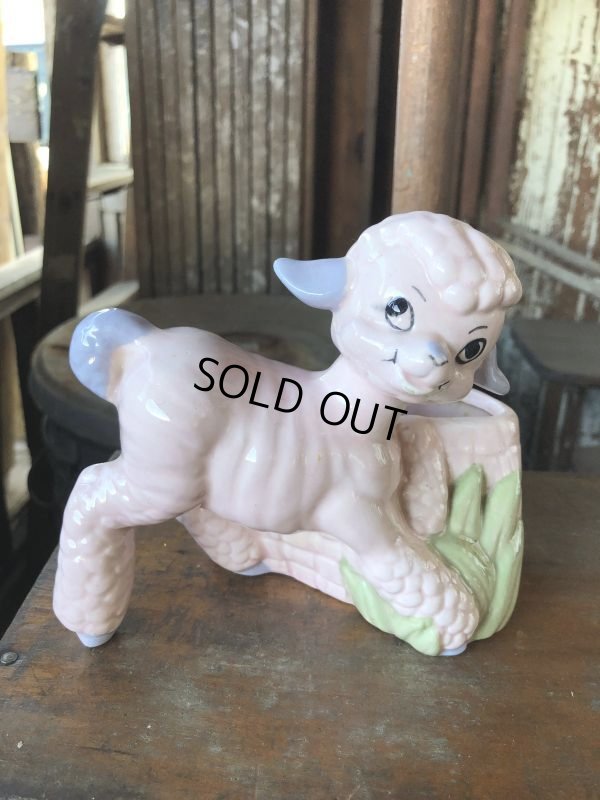 画像1: Vintage Ceramic Baby Planter Lamb Sheep (M963) 