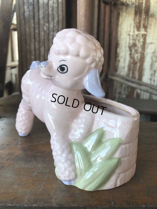 画像2: Vintage Ceramic Baby Planter Lamb Sheep (M963) 