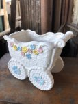 画像5: Vintage Ceramic Baby Planter Baby Buggy (M968) 